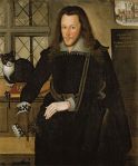 The 3rd Earl of Southampton, 1603, aged about 29, with a black and white cat.