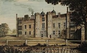 Gib's House, (i.e. Cowdray House) from an 18th century painting by John Keyse Sherwin that shows the two front towers of the gatehouse.