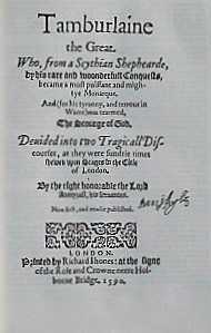 Title page-Tamburlaine- Christopher Marlowe