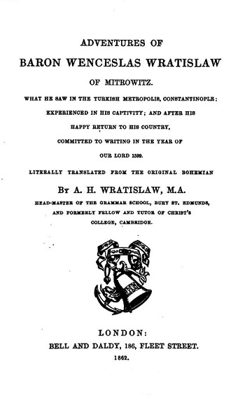 Title page of the English translation of Wratislaw's adventures, published 1862.